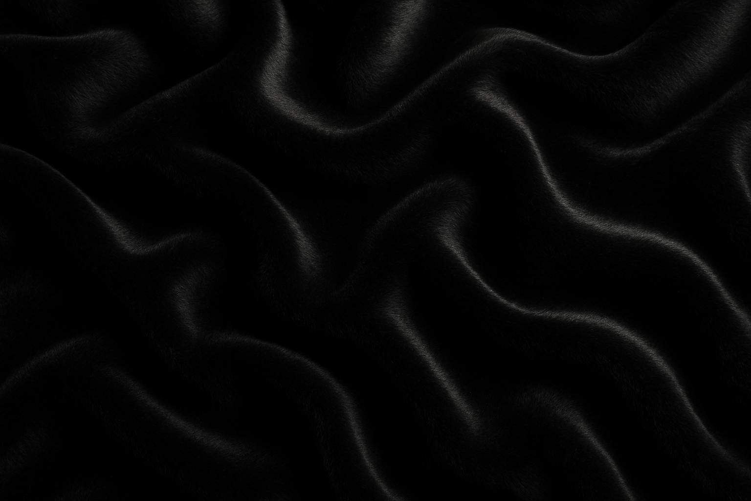 Generate me a picture of a black furry velvet like material from the top view with a lot of curves, it looks very highend and luxurious